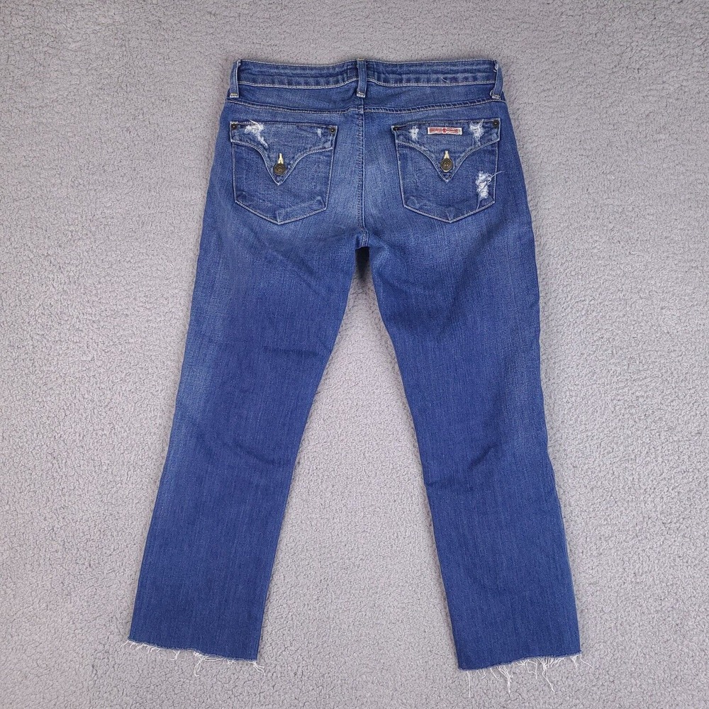 Hudson Jeans Womens 26 Blue Crop Raw Hem Distressed‎ W29 L22.5